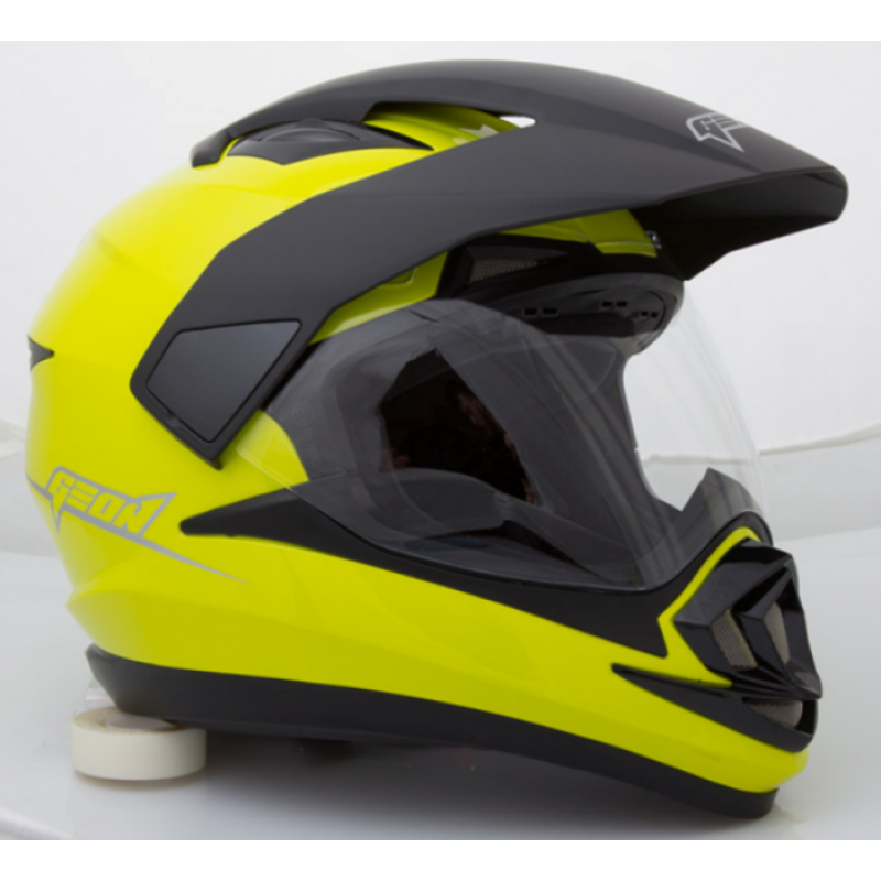 Шолом мотард GEON 714 Дуал-спорт Trek Neon Lemon