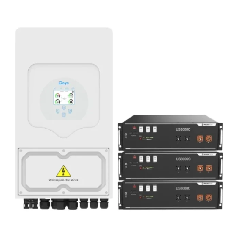 Інвертор гібридний Deye SUN-6K-SG03LP1-EU WiFi 10,5 Кв*ч +3 Акумуляторні батареї Pylontech US3000C
